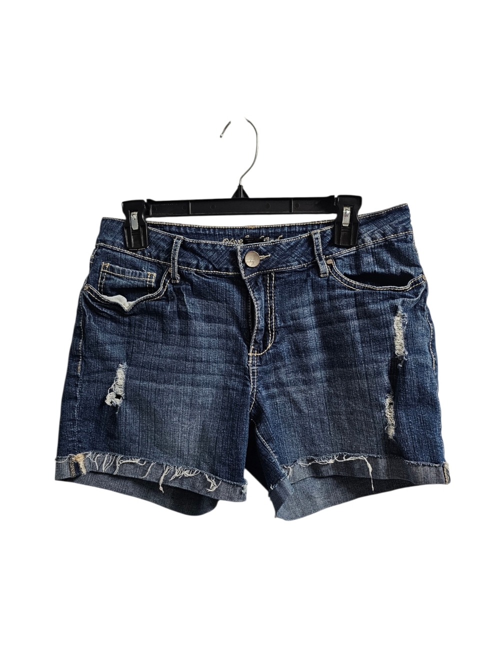 Myth Of Jade Distressed Cuffed Midi Jean Shorts Size 10 Low Rise